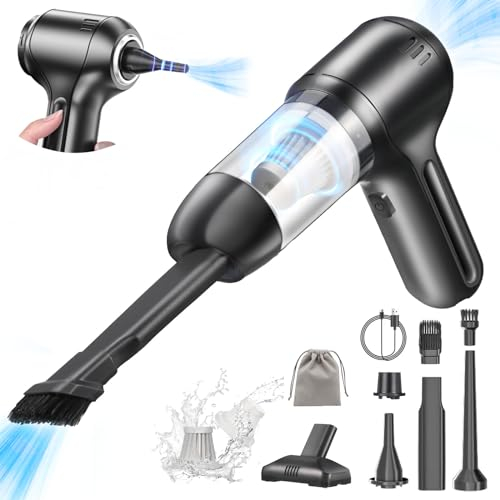 CHOLANG Mini Aspirador de Mano,15000Pa Aspirador de Mano sin Cable con Motor sin escobillas 3 en 1 Tipo-C Mini Aspirador Soplador de Aire y Bomba de Mano para Coche,Oficina&Hogar,Limpieza de Teclado