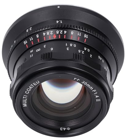 35 mm F1.4 helbilds porträttobjektiv, stor bländare Manuell fokus kameralins för Z Mount spegellösa kameror Kompatibel med Z30 Z5 Z6 Z6II Z7 Z7II Z8 Z9 ZFC(Vit) (Svart)