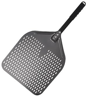 Pala per pizza perforata con manico corto per forno, paletta per pizza antiaderente da 40,6 cm, utensili da cucina per la cottura, grande pala per pizza da 33 cm, buccia girevole da 30,5 cm a 25,4 cm