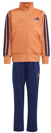 adidas Unisex Kids ESSENTIALS CLIMACOOL TRACKSUIT, Dusky Orange/dark blue, 5-6 Years