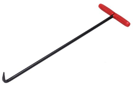 Long Manhole Hook Tool, Metal, 8mm, Heavy Duty Iron Single Hook, for Covers, Storm Drains, Septic Tank Lids, 43/63/83cm(B,63 * 19cm)
