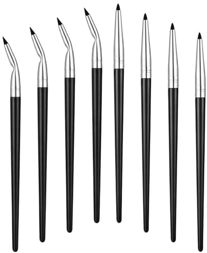 8 Pcs Eyeliner Brushes Fine Point Liner Brush Makeup Brushes Portable for Beauty Eye Liner Tool Accurately Apply Gel Elbows Straight Heads