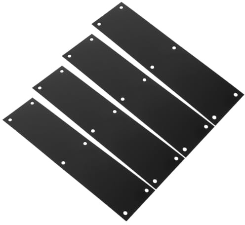 ibasenice 4 Piezas Protector de Placa para Puerta de Acero Inoxidable Negro, Resistente y Moderno, para Protección contra Suciedad y Humedad en Puertas Interiores del Hogar