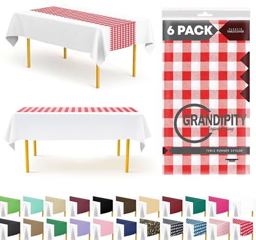 Grandipity Disposable Table Runner for Parties 6 Pack (14 x 108 Inch)
