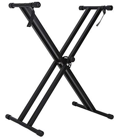 lyrlody- Keyboard-Ständer, X-Stil, tragbarer Keyboard-Ständer, doppelstrebiger elektrischer Musik-Orgelhalter, höhenverstellbar für 61 oder 88 Tasten