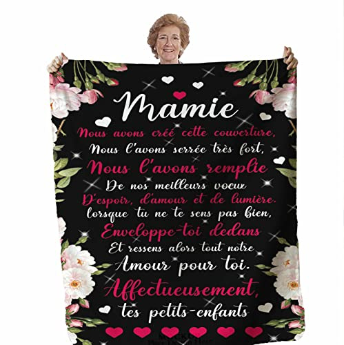 Manta personalizada suave polar para regalar a su abuela. Idea de regalo inusual útil para cumpleaños, Navidad, día de las abuelas. Manta para cama decorativa de la casa (150 x 200 cm)