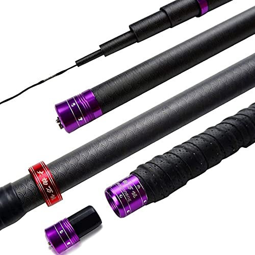 LEFAH Caña de pescar de agua dulce telescópica de alto carbono sin anillos varilla de pesca flotante tradicional Swing Angelpol Comedero (Color: Blanco, Tamaño: 5,4 m)