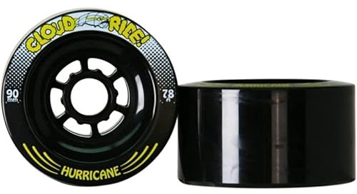 Cloud Ride 90 mm Blue Hurricane Longboard Rollen – 90 mm 78A für hohe Geschwindigkeit, Stabilität und reibungslose Fahrten – langlebiges Urethan-Design für Downhill und Cruising