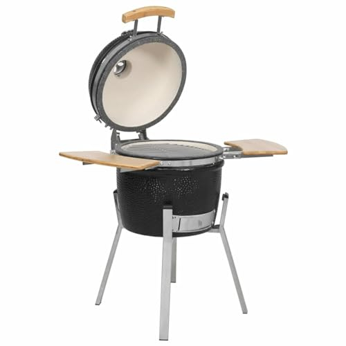 ShCuShan Kamado Grille en céramique de 76 cm, barbecue à charbon rond pour les fêtes en plein air et le camping, fumeur portable pour grande famille