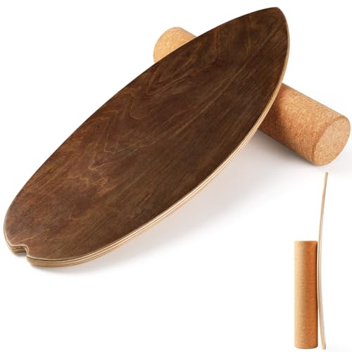 Surfboard Balance Board, 15mm Dickes + 10mm Korkrolle, Maximale Belastung 150kg, Für Indoor-Surfen und Skaten