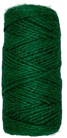 Rocky Mountain Goods Green Jute Twine Heavy Duty 200 ft - 3 Ply Strong Soft Natural Fiber for Plants, Gardening - Soft Jute Wont Harm Plants - Climbing Plants, Tomatoes