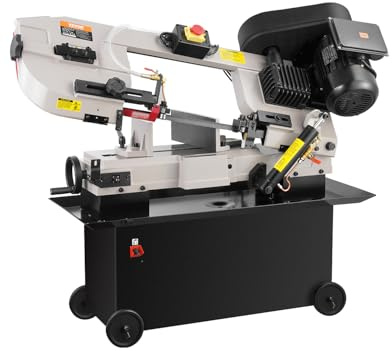 VEVOR Metal Horizontal Band Saw, 7 x 12 in Rectangular Cutting Capacity, 110/220V Vertical Cutting Bandsaw with 1.1 kW Motor, 0-45° Angle Adjustment, Variable Speed, for Metal, Wood, and Plastic