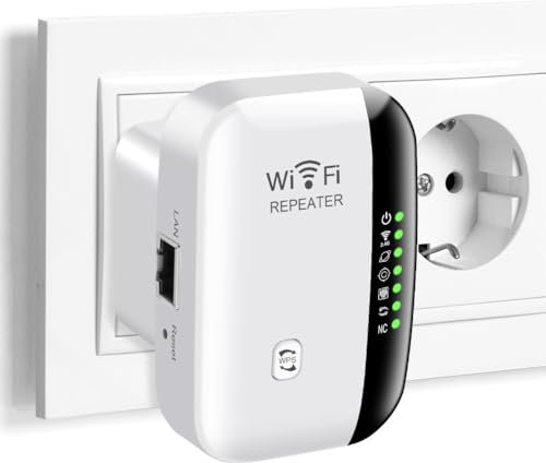 WiFi Extender Booster, WLAN Verstärker 300 Mbit/s 2.4 GHz, WiFi Repeater, WLAN Repeater mit Ethernet Port zu Allen WLAN Geräten, Long Range Amplifier mit Repeater/AP Modus