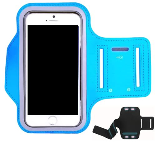 Telefonhållare för löpning – säkert vattentätt armband med pekskärms-kompatibelt fönster, lätt stötsäker design med reflekterande remsor, integrerad nyckelplats | sporttillbehör