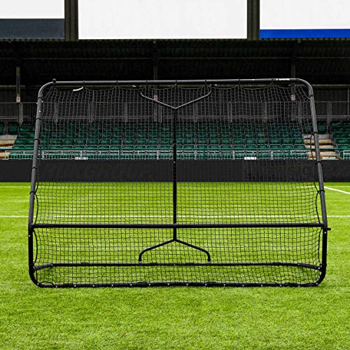 RapidFire Rebounder Mega X Fußball - doppelwinkeltes Fußball-Rebound-Netz (Klein 1,5m x 1,8m)