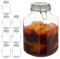 Relaxdays Einmachglas, 8er Set, 3 Liter, Einmachglas, Großtopf, luftdicht, luftdicht, verschließbar mit Bügel, XXL, transparent