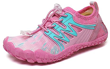 Teechodina Chaussures pieds nus pour enfant - Chaussures aquatiques - Séchage rapide - Unisexe - Pour garçons et filles, a rose, 38 EU