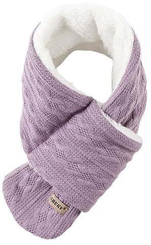 OMUKY Kids Scarf Fleece Warm Knitted Scarves for Girls Boys Toddler Cold Weather Soft Neck Warmer(Purple,2-5 Years)