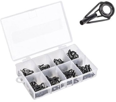 80 Stück Ruten Ring Führungs Ersatzset, Edelstahl Rutenspitzen Reparatur Angelruten Spitzen Reparatur Set, Angelruten Keramik Führungsringe für Süßwasser Salzwasserruten
