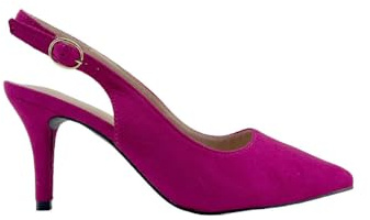 MODELISA - Zapato De Tacon Fino Destanolado De Punta Salon Hebilla Boda Mujer