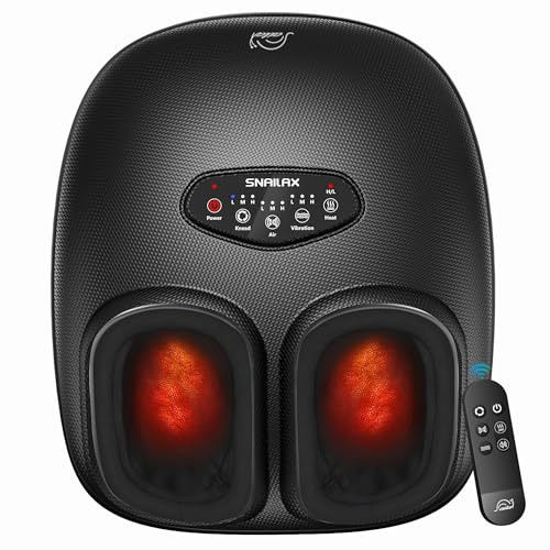 Snailax 2026 Shiatsu Foot Massager with Heat, Deep Kneading, Compression, Vibration,FSA Eligible Hsa Electric Feet Massage Machine for Plantar Fasciitis,Neuropathy,Remote Control,Size 13,Gifts for Mom
