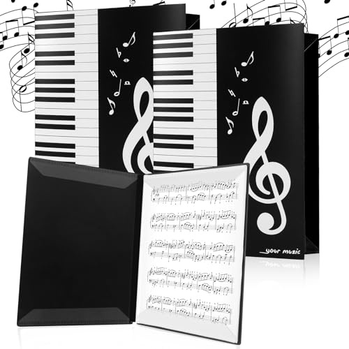 AUAUY 2 Carpeta de Música, A4 de 6 Caras Plegable Partituras Piano Carpeta Archivadora, Transparentes Carpeta Partituras, Impermeable Carpeta para Partituras de Musica para Guitarra, ViolíN, Documento