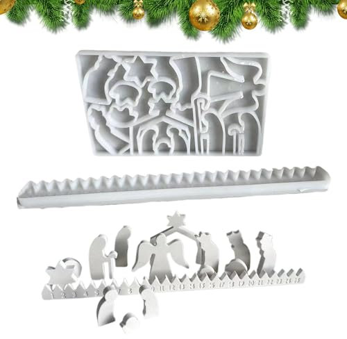 Adventskalender silikonform - hartsgjutning julformar | julnedräkning silikonform | epoxiformar adventskalender hartsformar | nedräkning till jul bordsskyltar skrivbordsdekor