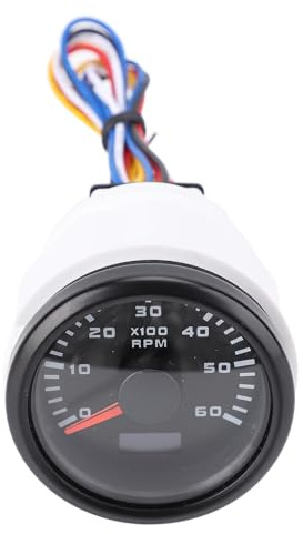 52 Mm Rpm -meter, 6000 Rpm Varvmätare för Lastbilar, Traktorer, Husvagnar, Båtar med Sju Bakgrundsbelysningsfärger, Professionell och Pålitlig Användning (Haofyf34pt01v5x-12)