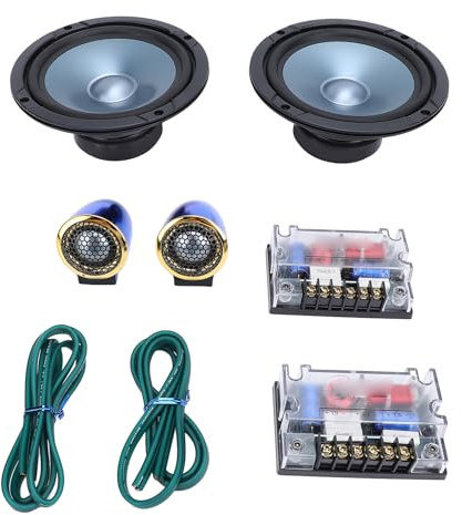 Aramox Conjunto de Altavoces para Automóviles de 6.5 Pulgadas, 180W Alta Potencia 2 Vías con bajo, Agudos, Material de Metal, Instalación Fácil para la Mayoría de los Automóviles,