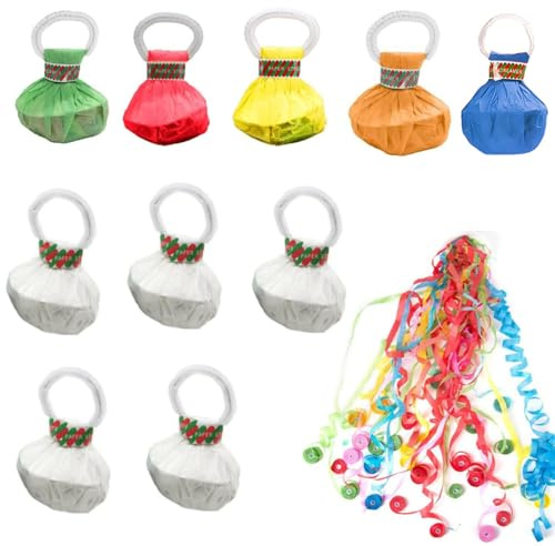 ZHAOYCSH 10 Pezzi Stelle Filanti per Feste, 5 Colorati + 5 Bianchi, per Decorazioni Compleanno, Matrimoni, Capodanno, Carnevale e Feste di Natale, Facile da Usare e Pulire per Eventi Speciali