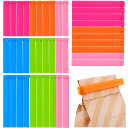 Verschlussclips, 40 Stück 7/11 cm Clips für Tüten, Verschlussclips für Beutel, Klammern für Tüten, Tütenclips, Wiederverwendbar Tütenclips für Kaffee Milchpulver Kekse Süßigkeit