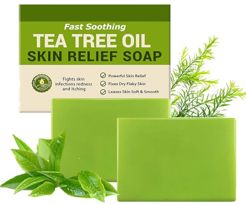 2PCS Tea Tree Soap,Tree Body Wash,Face & Body,Tea Tree Oil Soap,Natural Cleansing & Refreshing,Reduce Back & Sooth Skin Tone,Suitable for All Skin Type
