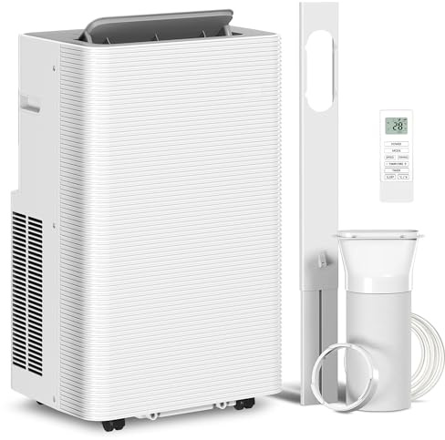 HOMCOM Mobile Klimaanlage 12.000 BTU, tragbare 4-in-1-Klimaanlage, Kühlung, Luftentfeuchter, Ventilator, Nachtmodus, Fernbedienung, 24-Stunden-Timer, Schwenkfunktion, 3 Geschwindigkeitsstufen, für
