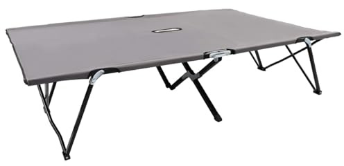 Fasba Tumbona Doble Plegable de Acero Inoxidable, 240 kg, Poliéster 600D, Gris - para Camping