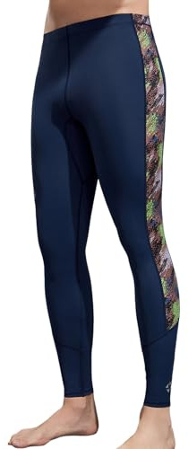 Genérico Pantalones de Traje de Baño Hombre Largos Piscina Color Bloque Ajustado Pantalones Largos Bañador Talla Grande Leggings de Natacion Deportivo Ropa de Baño para Surf Playa