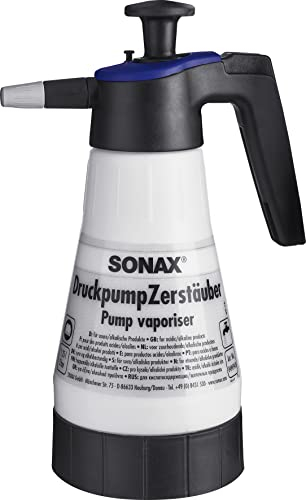 SONAX DruckpumpZerstäuber für saure/alkalische Produkte (1 Stück) stabile Sprayflasche zum bequemen Aufbringen von säure- und alkalienhaltigen Reinigungs- und Pflegemitteln | Art-Nr. 04969410