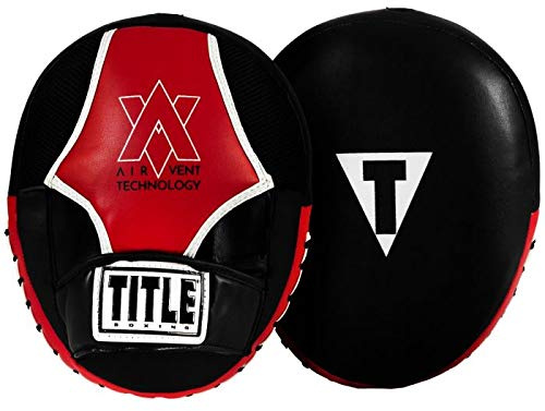 TITLE Boxing Air Vent Technology Punch Mitts, Black/Red - Boxing Pads, Muay Thai Pads, Punching Mitts, Focus Mitts, Boxing Equipment, Punching Pads, MMA Equipment, Kickboxing