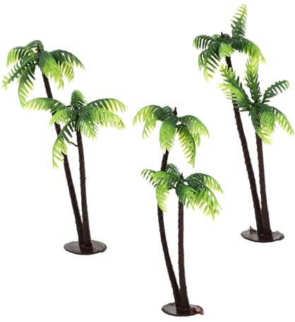 EXCEART 3 Pcs Cocotier Miniature en Plastique - DéCoration De Jardin FééRique pour Terrarium Et Mini Jardin Accessoire De Paysage Artificiel pour DéCoration De Maison