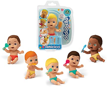 Cicciobello Cicciobello-CC002000 Amicci Baby mit lustigen Ausdrücken und Zubehör, zufällige Modelle, Spielzeug für Kinder ab 3 Jahren, CC002, CC002000, mehrfarbig