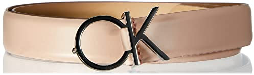 Calvin Klein Damen Gürtel Re-Lock Ck Logo Belt 30mm aus Leder, Rosa (Spring Rose), 115 cm