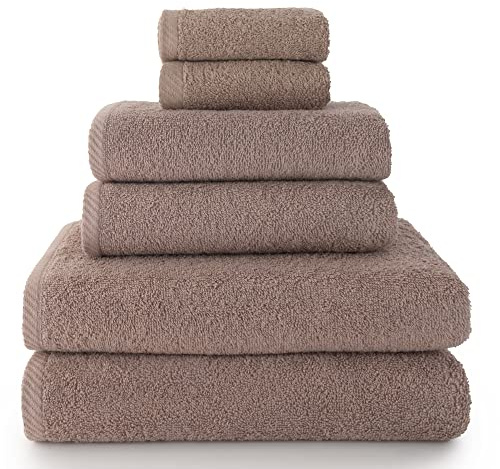 Top Towel – Juego de Toallas Baño Completo (6 Piezas): Toallas Ducha, Manos y Cara Suaves y Absorbentes – Algodón 100%, 400 g/m², Sin Pelusa