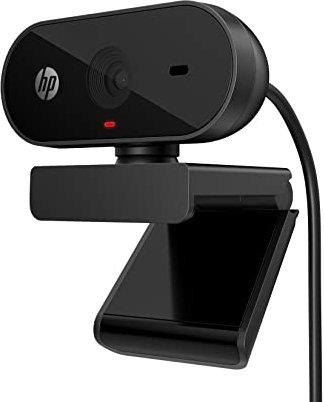 HP Webcam 320 Full HD con copriobiettivo privacy, 1080 30 fps, angolo di visione 66°, compatibile con Chromebook, connessione USB tipo A, microfono incorporato, indicatore live camera (numero modello: