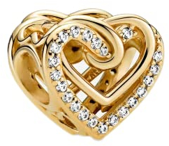 LaMenars Goldene Ewige Liebe Charm for 925 argent sterling femmes bracelet collier pendentif Saint Valentin fête des mères cadeau pour les filles