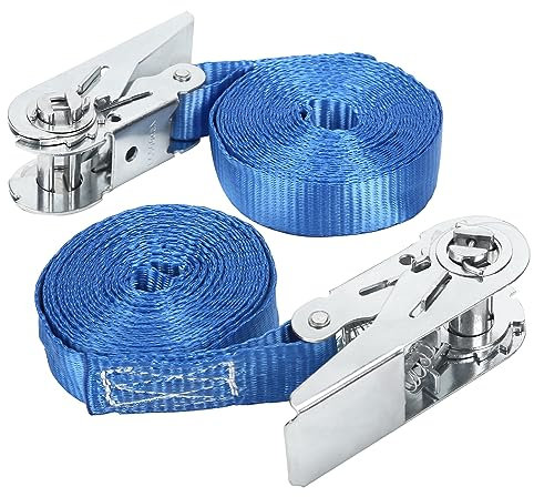 Berdso 2pz Cinghia Fissaggio a Cricchetto,4m×25mm, Capacità di 800 kg, Cinghie di Tensione Bagaglio per Moto, Auto