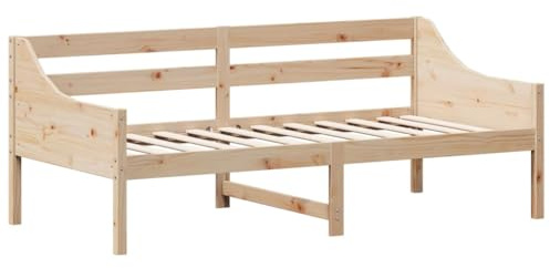 vidaXL Sofá Cama, Somier de Listones de Invitados, Estructura de Cama, Mueble para Salón Dormitorio, Madera Maciza de Pino 90x190 cm