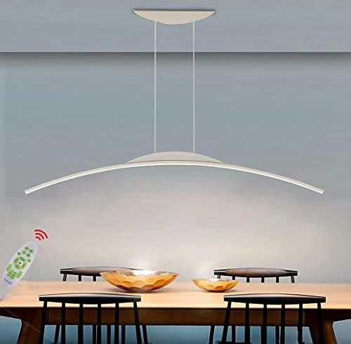 Modern Dimmable Pendant Lamp for Dining Table Height Adjustable Arch Design Black Chandelier Stylish Kitchen Pendant Lighting for Living Room Office Dining Room Bar Contemporary Ceiling Light Fixture