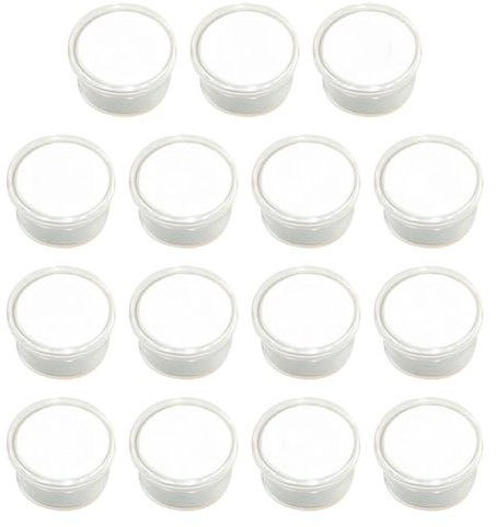 JIHUOO Lot de 15 petites boîtes de présentation rondes en plastique transparent avec éponge pour bijoux et perles