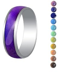AINILOVE Mood Ring for Women Teens - 6mm Stainless Steel Temperature Sensative Color Changing Ring Mood Jewelry (Color Changing Ring Silver, 8)