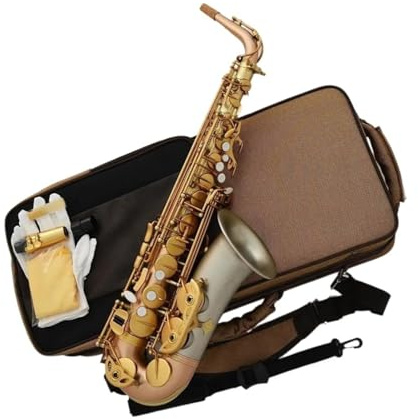 Professionell Saxofon Matte Rose Eb Altsaxofon Vit Kopparklocka