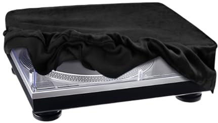 Duroecsain Housse de protection contre la poussière pour tourne-disque - Étanche et anti-rayures - Pour studio à domicile, DJ et les âges, Noir , Voir description, Voir description